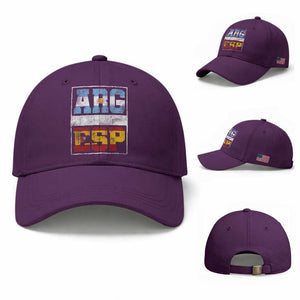 Retro ARG ESP Argentina Espana Flag Typography Graphic Baseball Cap Country Code Vintage Argentine Spainish Pride