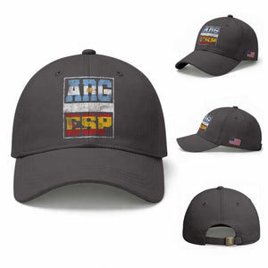 Retro ARG ESP Argentina Espana Flag Typography Graphic Baseball Cap Country Code Vintage Argentine Spainish Pride