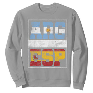 Retro ARG ESP Argentina Espana Flag Typography Graphic Sweatshirt Country Code Vintage Argentine Spainish Pride