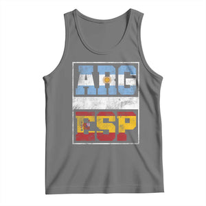 Retro ARG ESP Argentina Espana Flag Typography Graphic Tank Top Country Code Vintage Argentine Spainish Pride