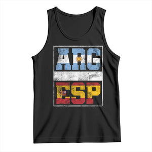 Retro ARG ESP Argentina Espana Flag Typography Graphic Tank Top Country Code Vintage Argentine Spainish Pride
