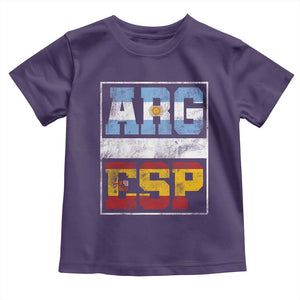 Retro ARG ESP Argentina Espana Flag Typography Graphic Toddler T Shirt Country Code Vintage Argentine Spainish Pride
