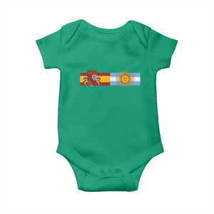 Spain Argentina Dual Flag Graphic Baby Onesie Mixed Roots Spanish Argentine Heritage Pride Match Day
