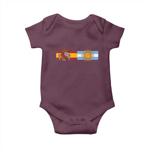 Spain Argentina Dual Flag Graphic Baby Onesie Mixed Roots Spanish Argentine Heritage Pride Match Day