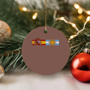 Spain Argentina Dual Flag Graphic Ceramic Ornament Mixed Roots Spanish Argentine Heritage Pride Match Day
