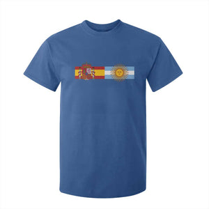 Spain Argentina Dual Flag Graphic T Shirt For Kid Mixed Roots Spanish Argentine Heritage Pride Match Day