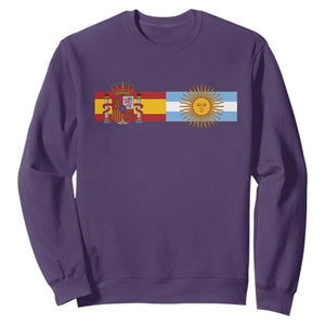 Spain Argentina Dual Flag Graphic Sweatshirt Mixed Roots Spanish Argentine Heritage Pride Match Day