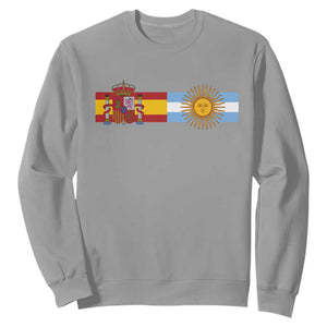 Spain Argentina Dual Flag Graphic Sweatshirt Mixed Roots Spanish Argentine Heritage Pride Match Day