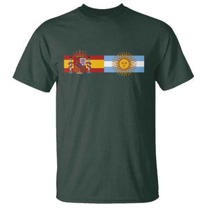 Spain Argentina Dual Flag Graphic T Shirt Mixed Roots Spanish Argentine Heritage Pride Match Day