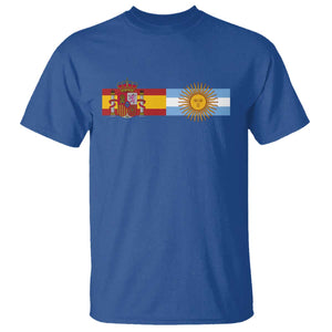 Spain Argentina Dual Flag Graphic T Shirt Mixed Roots Spanish Argentine Heritage Pride Match Day