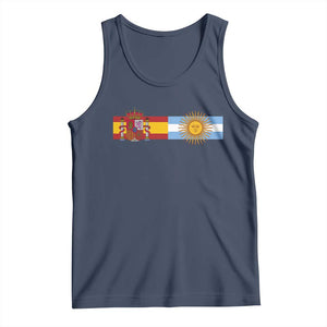 Spain Argentina Dual Flag Graphic Tank Top Mixed Roots Spanish Argentine Heritage Pride Match Day