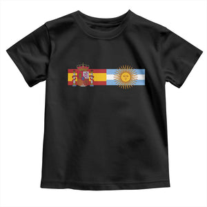 Spain Argentina Dual Flag Graphic Toddler T Shirt Mixed Roots Spanish Argentine Heritage Pride Match Day
