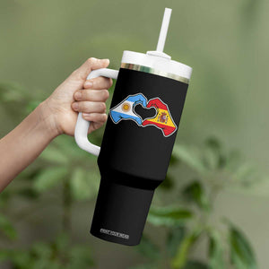 Argentina Spain Flag Heart Hands Graphic Tumbler With Handle Argentine Spanish Mixed Roots Pride Dual Heritage Match Day