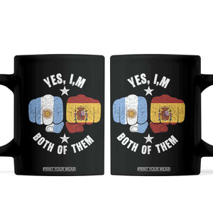 Yes Im Both Of Them Argentina Spain Fist Bump Graphic Coffee Mug Proud Spanish Argentine Dual Heritage Pride Match Day