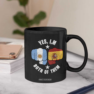 Yes Im Both Of Them Argentina Spain Fist Bump Graphic Coffee Mug Proud Spanish Argentine Dual Heritage Pride Match Day