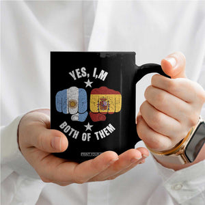 Yes Im Both Of Them Argentina Spain Fist Bump Graphic Coffee Mug Proud Spanish Argentine Dual Heritage Pride Match Day