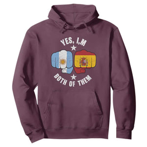 Yes Im Both Of Them Argentina Spain Fist Bump Graphic Hoodie Proud Spanish Argentine Dual Heritage Pride Match Day