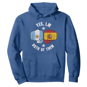 Yes Im Both Of Them Argentina Spain Fist Bump Graphic Hoodie Proud Spanish Argentine Dual Heritage Pride Match Day