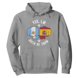 Yes Im Both Of Them Argentina Spain Fist Bump Graphic Hoodie Proud Spanish Argentine Dual Heritage Pride Match Day