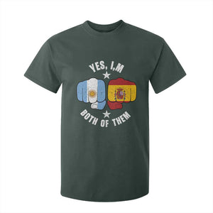 Yes Im Both Of Them Argentina Spain Fist Bump Graphic T Shirt For Kid Proud Spanish Argentine Dual Heritage Pride Match Day