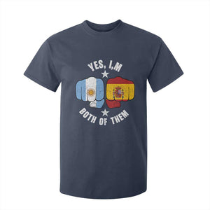 Yes Im Both Of Them Argentina Spain Fist Bump Graphic T Shirt For Kid Proud Spanish Argentine Dual Heritage Pride Match Day