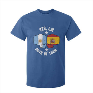 Yes Im Both Of Them Argentina Spain Fist Bump Graphic T Shirt For Kid Proud Spanish Argentine Dual Heritage Pride Match Day