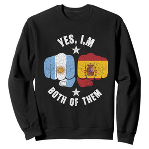 Yes Im Both Of Them Argentina Spain Fist Bump Graphic Sweatshirt Proud Spanish Argentine Dual Heritage Pride Match Day