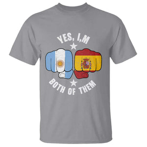 Yes Im Both Of Them Argentina Spain Fist Bump Graphic T Shirt Proud Spanish Argentine Dual Heritage Pride Match Day