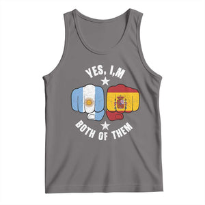 Yes Im Both Of Them Argentina Spain Fist Bump Graphic Tank Top Proud Spanish Argentine Dual Heritage Pride Match Day