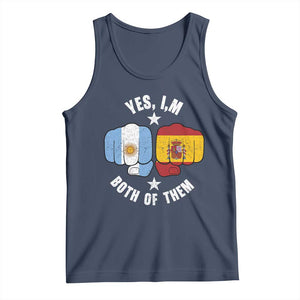 Yes Im Both Of Them Argentina Spain Fist Bump Graphic Tank Top Proud Spanish Argentine Dual Heritage Pride Match Day
