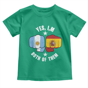 Yes Im Both Of Them Argentina Spain Fist Bump Graphic Toddler T Shirt Proud Spanish Argentine Dual Heritage Pride Match Day