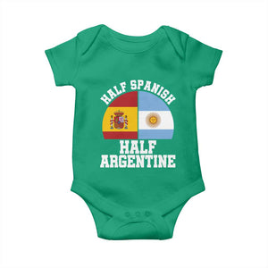 Half Spanish Half Argentine Flag Graphic Baby Onesie Proud Spain Argentina Dual Heritage Pride