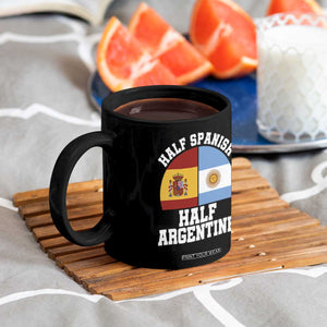 Half Spanish Half Argentine Flag Graphic Coffee Mug Proud Spain Argentina Dual Heritage Pride