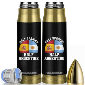 Half Spanish Half Argentine Flag Graphic Bullet Tumbler Proud Spain Argentina Dual Heritage Pride