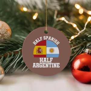 Half Spanish Half Argentine Flag Graphic Ceramic Ornament Proud Spain Argentina Dual Heritage Pride