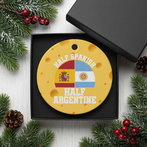 Half Spanish Half Argentine Flag Graphic Ceramic Ornament Proud Spain Argentina Dual Heritage Pride