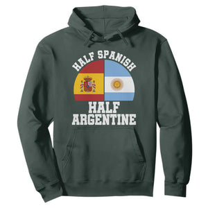 Half Spanish Half Argentine Flag Graphic Hoodie Proud Spain Argentina Dual Heritage Pride