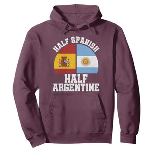 Half Spanish Half Argentine Flag Graphic Hoodie Proud Spain Argentina Dual Heritage Pride