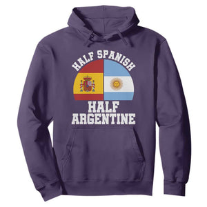 Half Spanish Half Argentine Flag Graphic Hoodie Proud Spain Argentina Dual Heritage Pride
