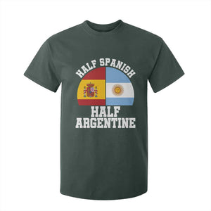 Half Spanish Half Argentine Flag Graphic T Shirt For Kid Proud Spain Argentina Dual Heritage Pride
