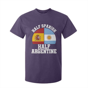 Half Spanish Half Argentine Flag Graphic T Shirt For Kid Proud Spain Argentina Dual Heritage Pride