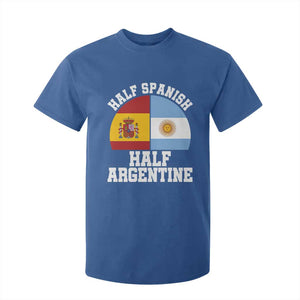 Half Spanish Half Argentine Flag Graphic T Shirt For Kid Proud Spain Argentina Dual Heritage Pride