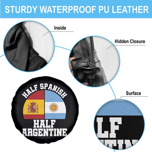 Half Spanish Half Argentine Flag Graphic Spare Tire Cover Proud Spain Argentina Dual Heritage Pride