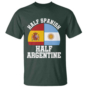 Half Spanish Half Argentine Flag Graphic T Shirt Proud Spain Argentina Dual Heritage Pride