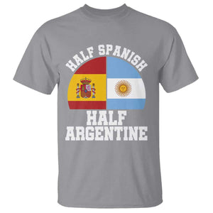 Half Spanish Half Argentine Flag Graphic T Shirt Proud Spain Argentina Dual Heritage Pride
