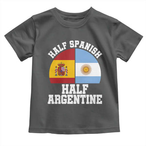 Half Spanish Half Argentine Flag Graphic Toddler T Shirt Proud Spain Argentina Dual Heritage Pride
