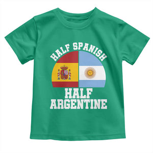 Half Spanish Half Argentine Flag Graphic Toddler T Shirt Proud Spain Argentina Dual Heritage Pride