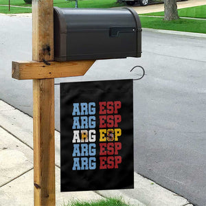 Retro ARG ESP Argentina Espana Flag Typography Graphic Garden Flag Country Code Dual Argentine Spainish Heritage Pride