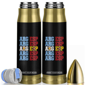 Retro ARG ESP Argentina Espana Flag Typography Graphic Bullet Tumbler Country Code Dual Argentine Spainish Heritage Pride