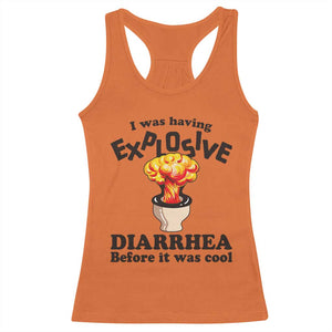 Funny Toilet Mushroom Cloud Gag Graphic Racerback Tank Top I Was Having Explosive Diarrhea Before It Was Cool